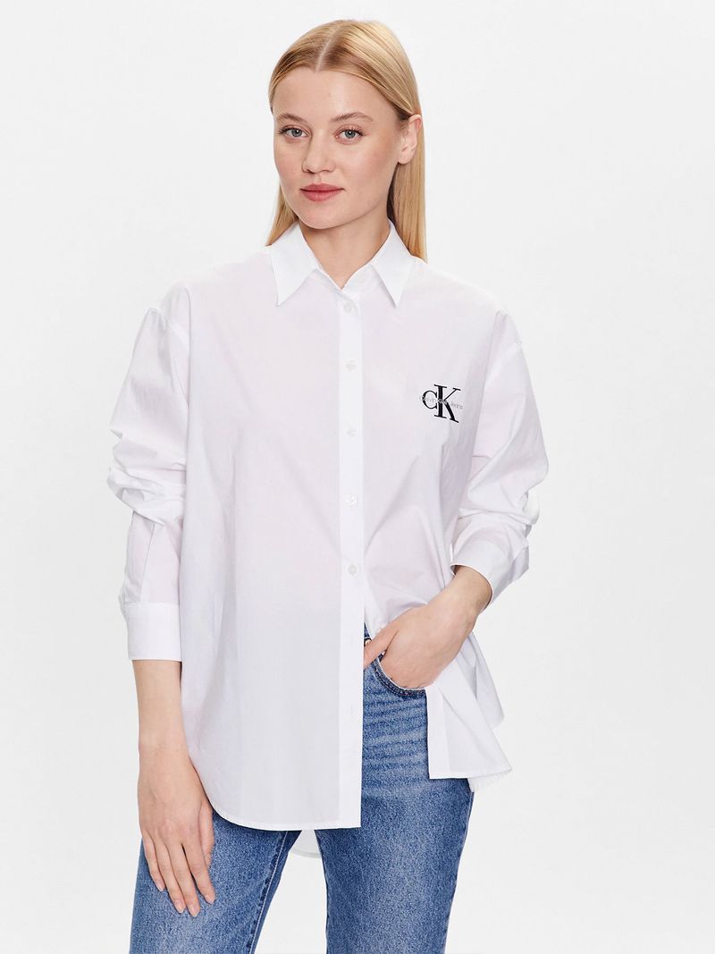 Camisa blanca calvin klein sale