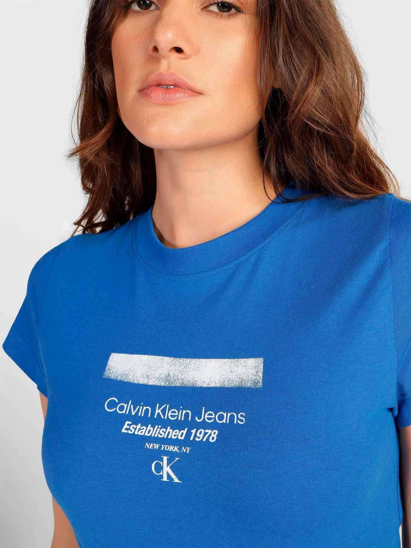 CAMISETA CALVIN KLEIN LOGO CENTRALIZADO VERDE MENTAsanta lolla