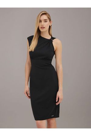 VESTIDO SCUBA CREPÉ CON DETIROS METÁLICO